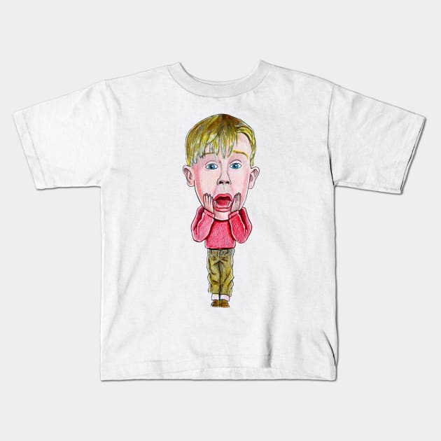 Kevin Caricature Kids T-Shirt by tabslabred